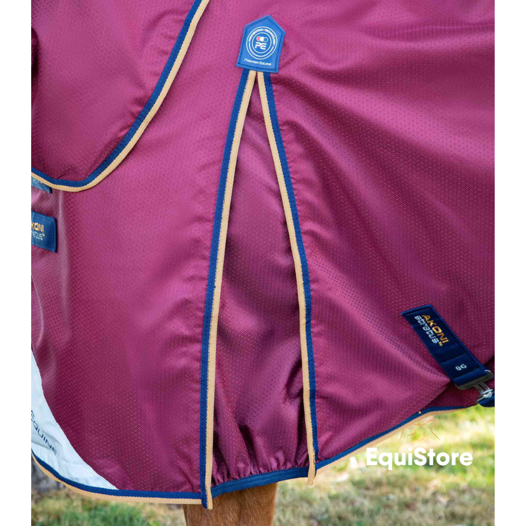 Premier Equine Akoni 0g Turnout Rug with Classic Neck Cover in wine