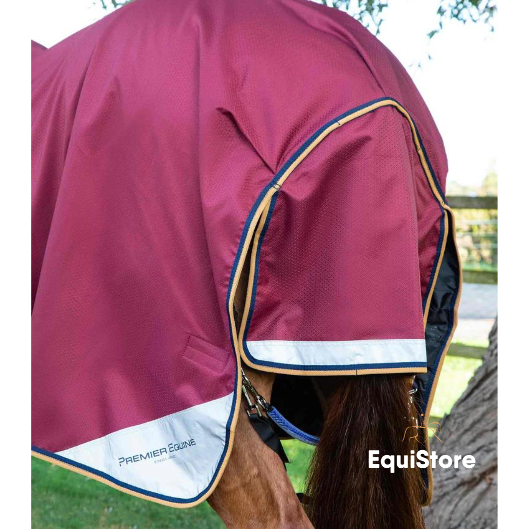 Premier Equine Akoni 0g Turnout Rug with Classic Neck Cover in wine