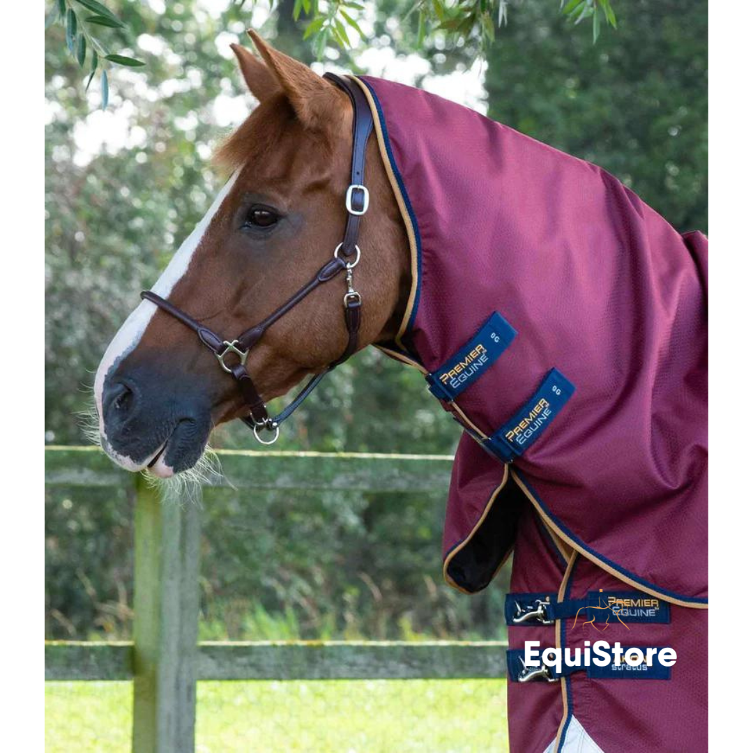 Premier Equine Akoni 0g Turnout Rug with Classic Neck Cover in wine