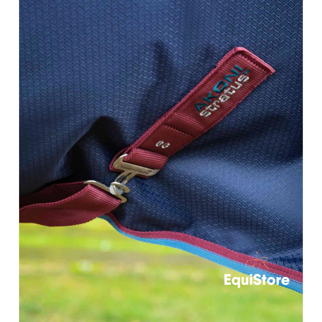 Premier Equine Akoni 0g Turnout Rug with Classic Neck Cover in navy