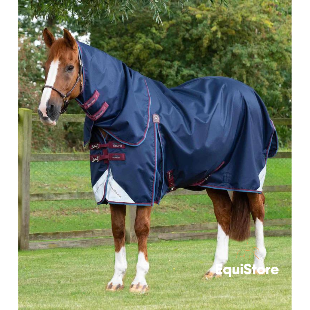 Premier Equine Akoni 0g Turnout Rug with Classic Neck Cover in navy