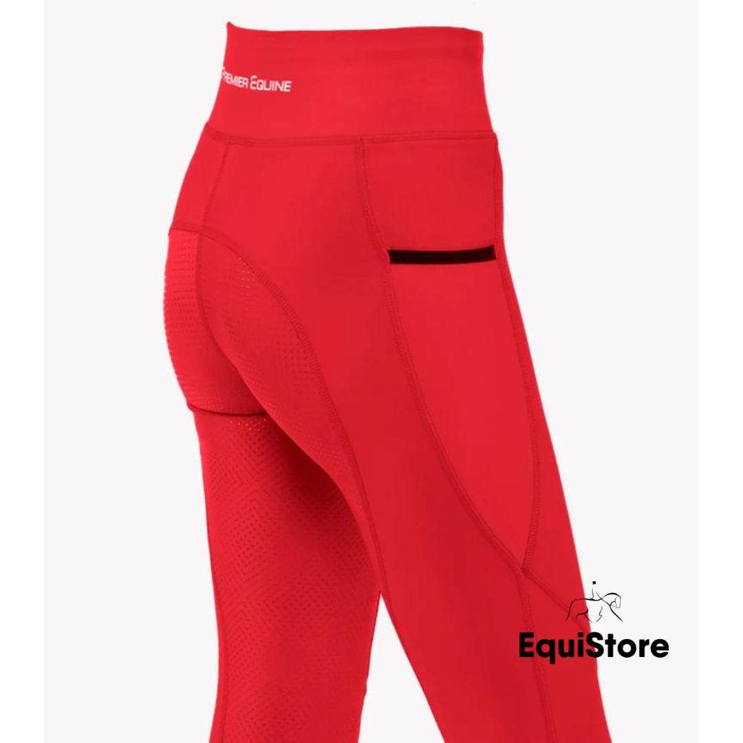 Premier Equine Alexa Ladies Riding Jodhpur Tights in Red
