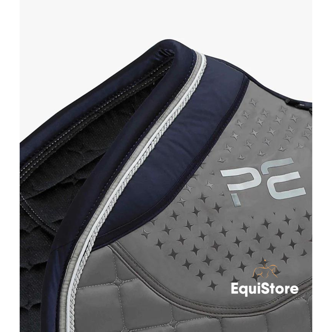 Premier Equine Azzure Anti-Slip Satin GP/ Jump Square Saddle Pad in Grey