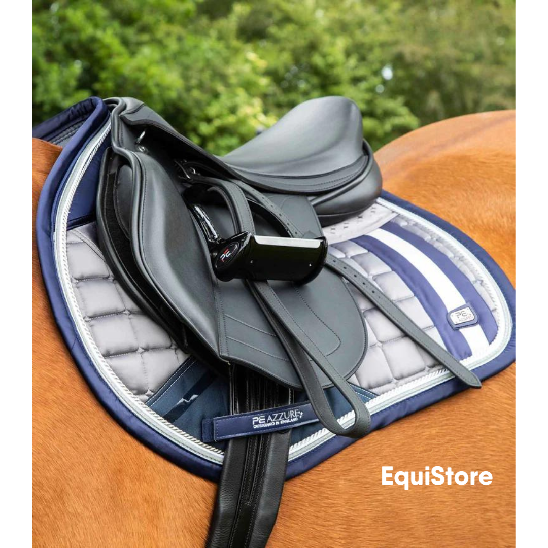 Premier Equine Azzure Anti-Slip Satin GP/ Jump Square Saddle Pad in Grey