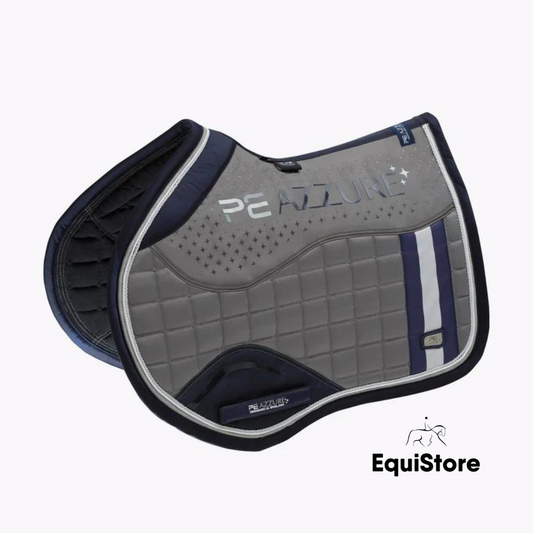 Premier Equine Azzure Anti-Slip Satin GP/ Jump Square Saddle Pad in Grey