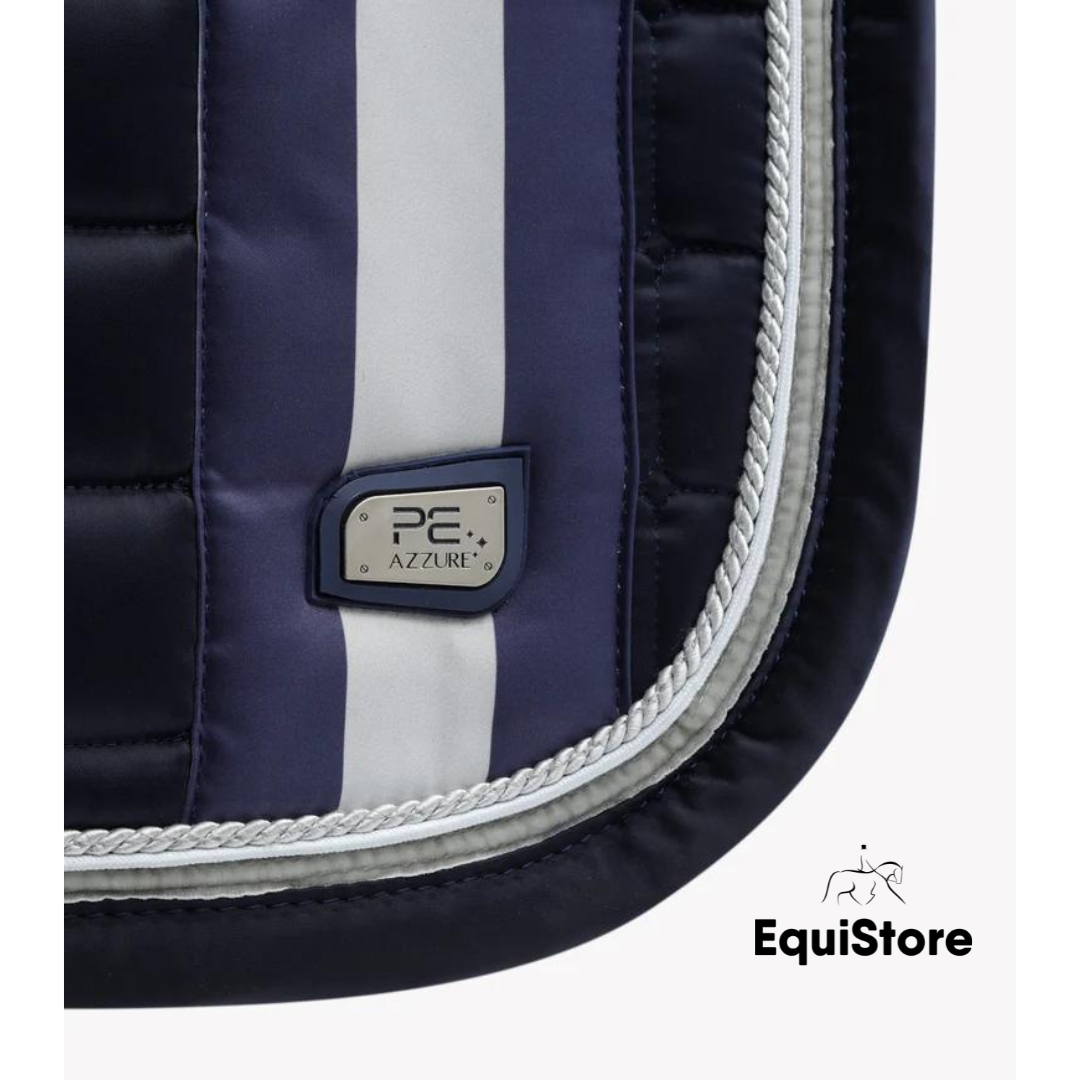 Premier Equine Azzure Anti-Slip Satin GP/ Jump Square saddle pad in Navy