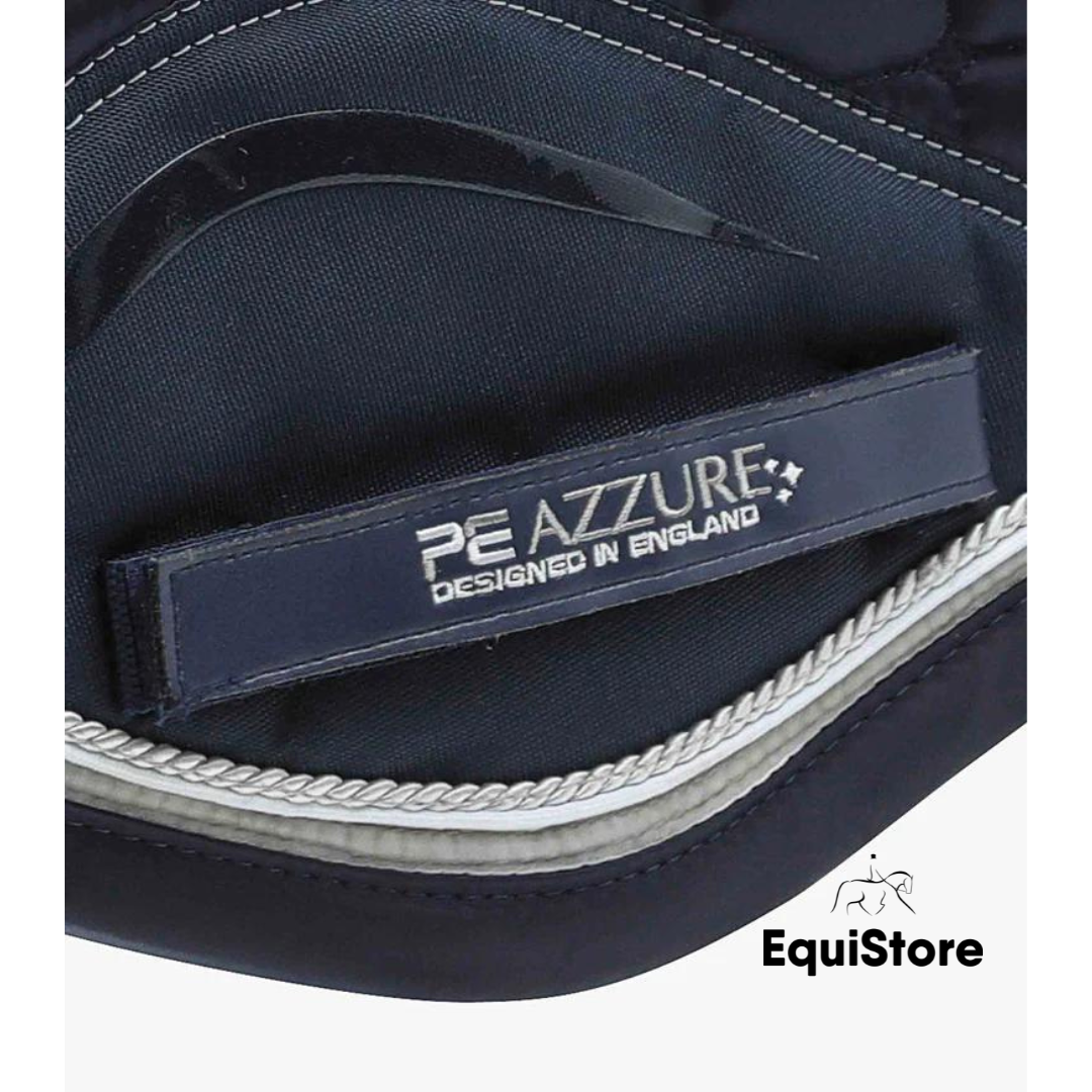 Premier Equine Azzure Anti-Slip Satin GP/ Jump Square saddle pad in Navy