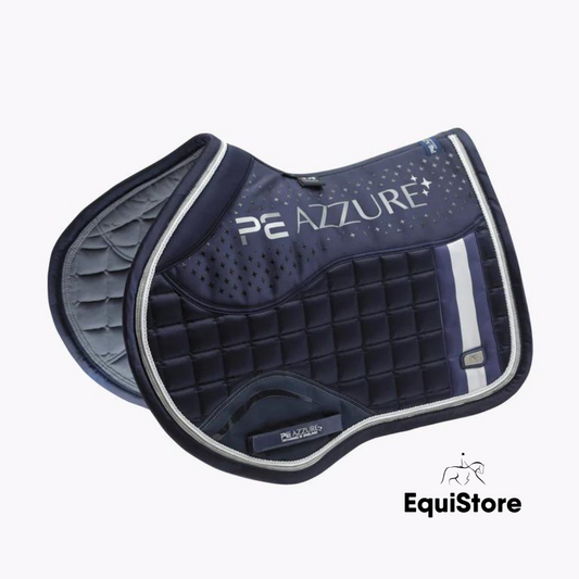Premier Equine Azzure Anti-Slip Satin GP/ Jump Square saddle pad in Navy