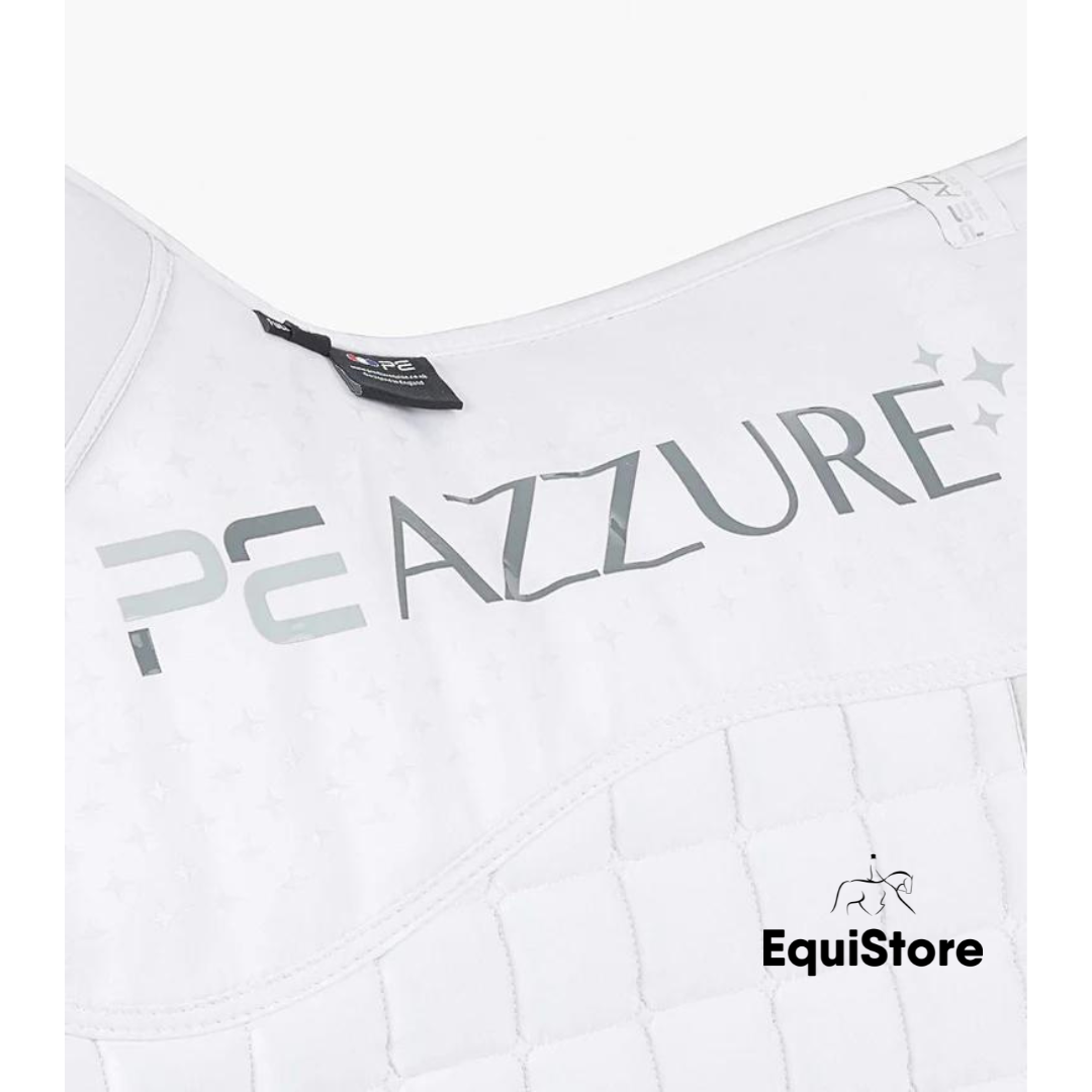 Premier Equine Azzure Anti-Slip Satin GP/ Jump Square saddle pad in white