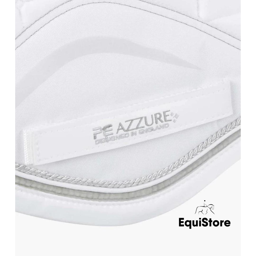 Premier Equine Azzure Anti-Slip Satin GP/ Jump Square saddle pad in white