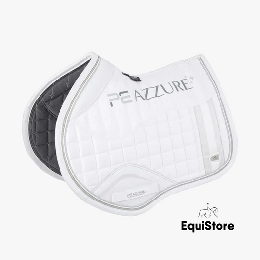 Premier Equine Azzure Anti-Slip Satin GP/ Jump Square saddle pad in white White