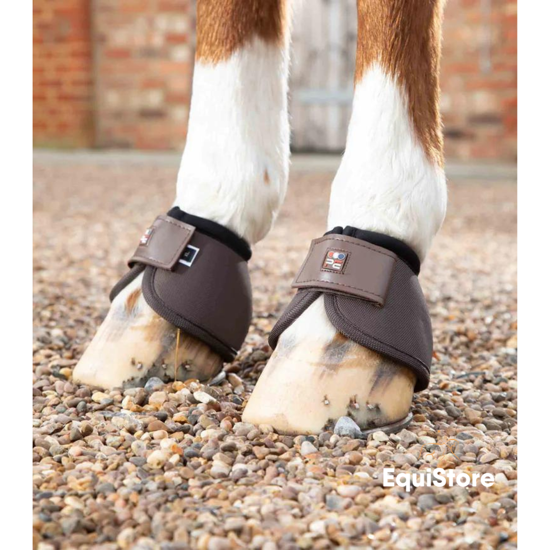 Premier Equine Ballistic No-Turn Over Reach Boots in brown