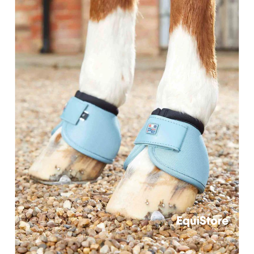 Premier Equine Ballistic No-Turn Over Reach Boots in turquoise