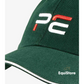 Premier Equine Baseball Cap in green, close up of embroidered logo