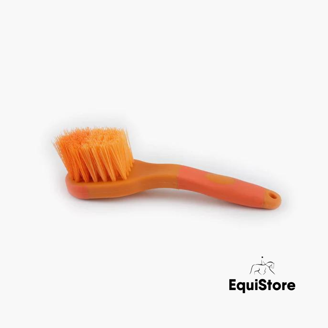 Premier Equine Bucket Brush in orange and amber colour, ideal for cleaning your horses bucket.