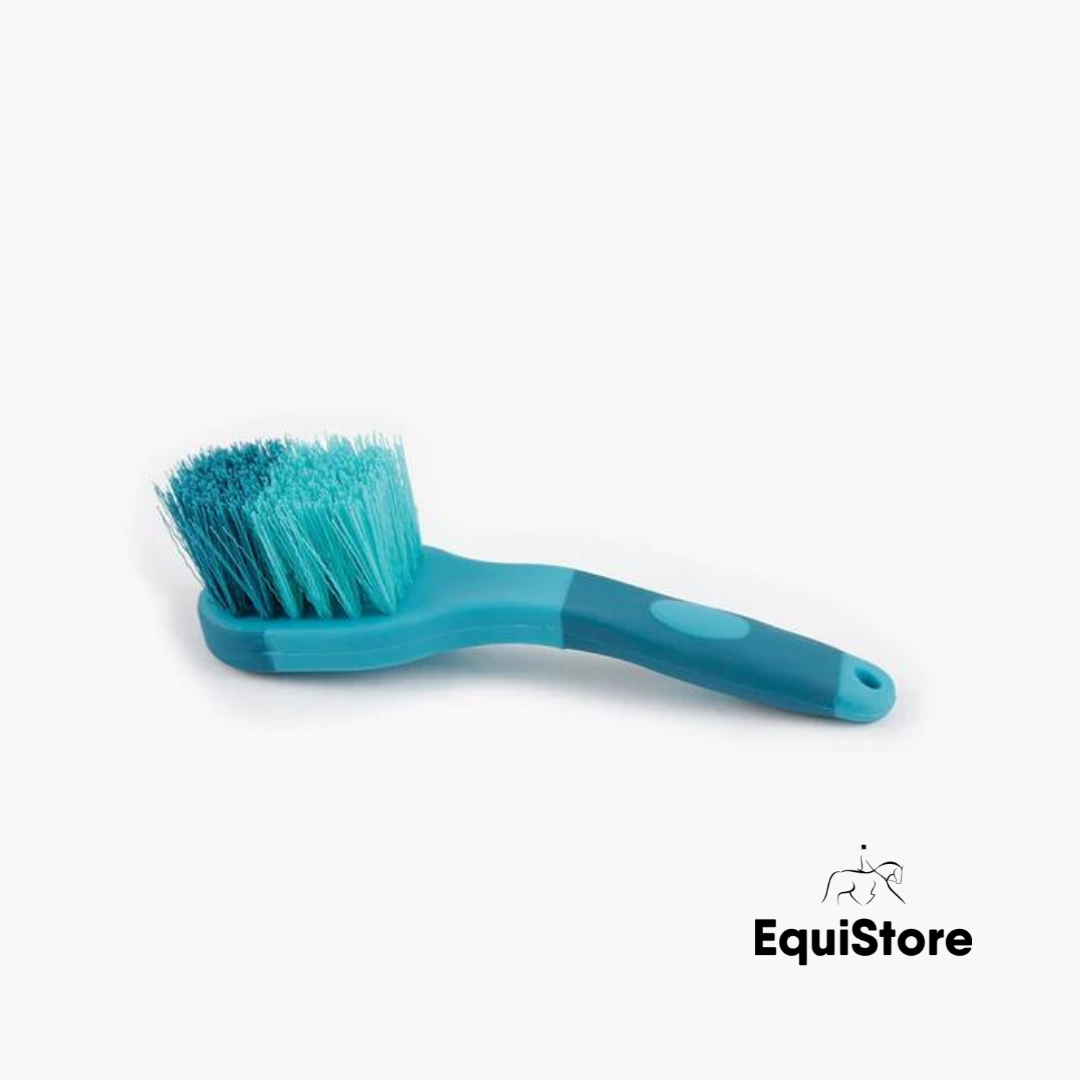 Premier Equine Bucket Brush in a medium blue and peacock colour, ideal for cleaning your horses bucket. 