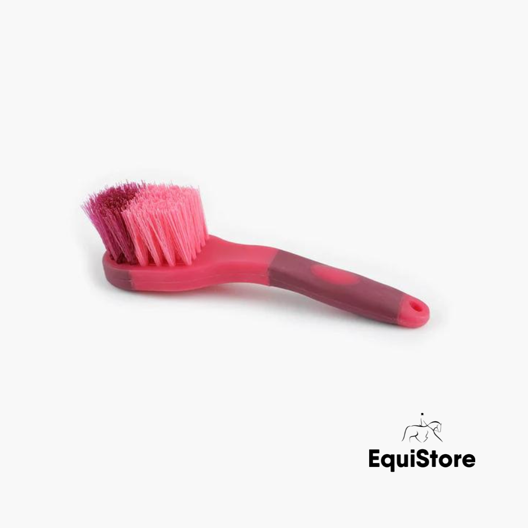 Premier Equine Bucket Brush in a wine and fuchsia colour, ideal for cleaning your horses bucket.