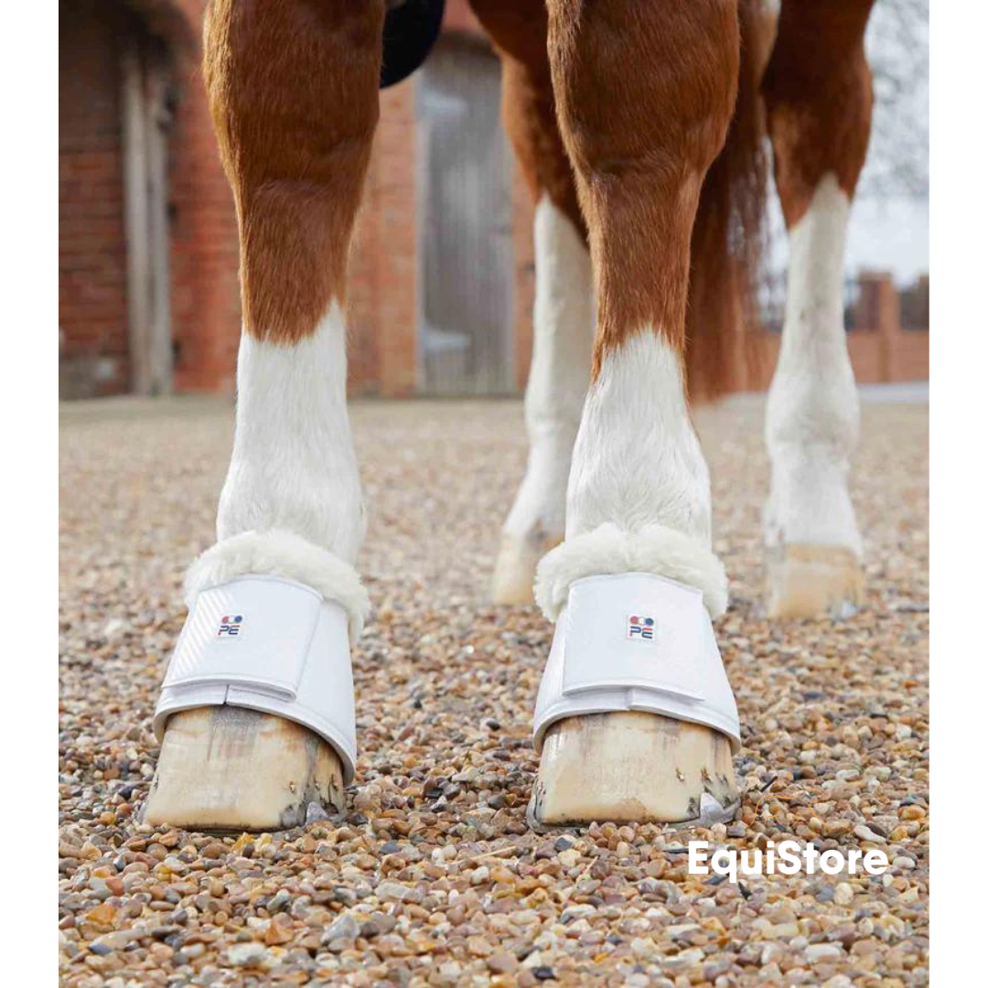 Premier Equine Carbon Tech Wool Over Reach Boots in white