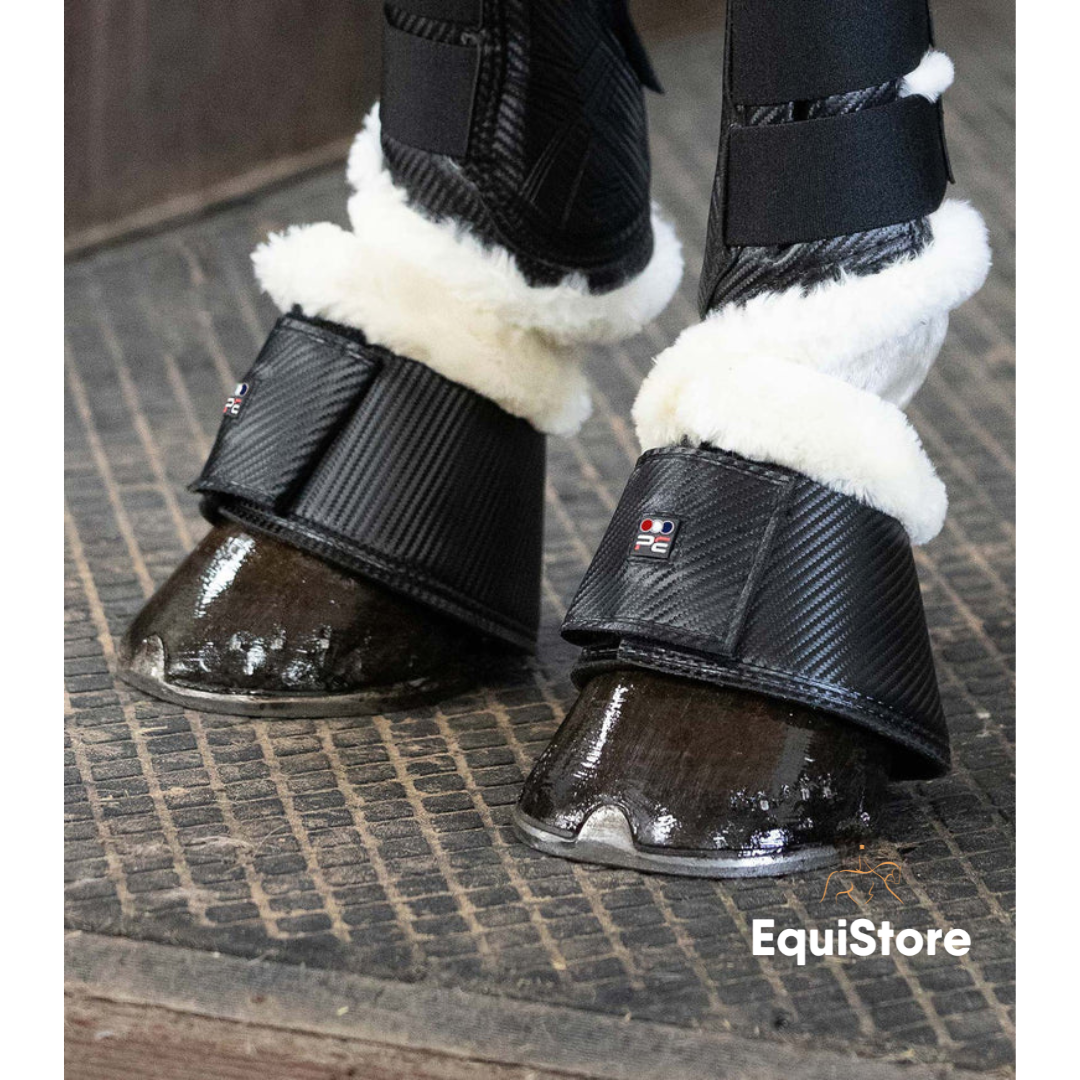 Premier Equine Carbon Tech Wool Over Reach Boots in black