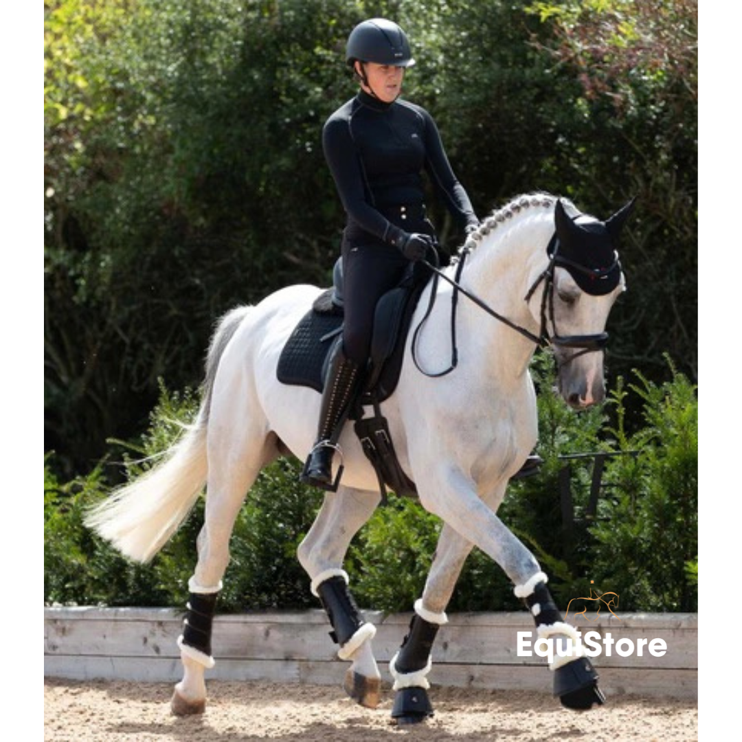 Premier Equine Carbon Tech Wool Over Reach Boots in black