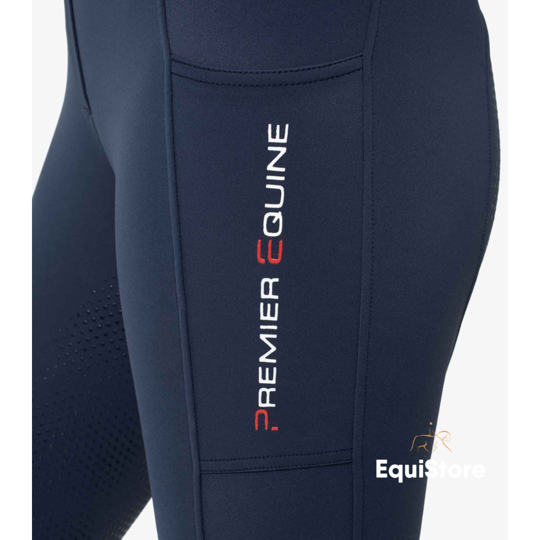 Premier Equine Mirillo Ladies Full Seat Gel Riding Tights - Navy