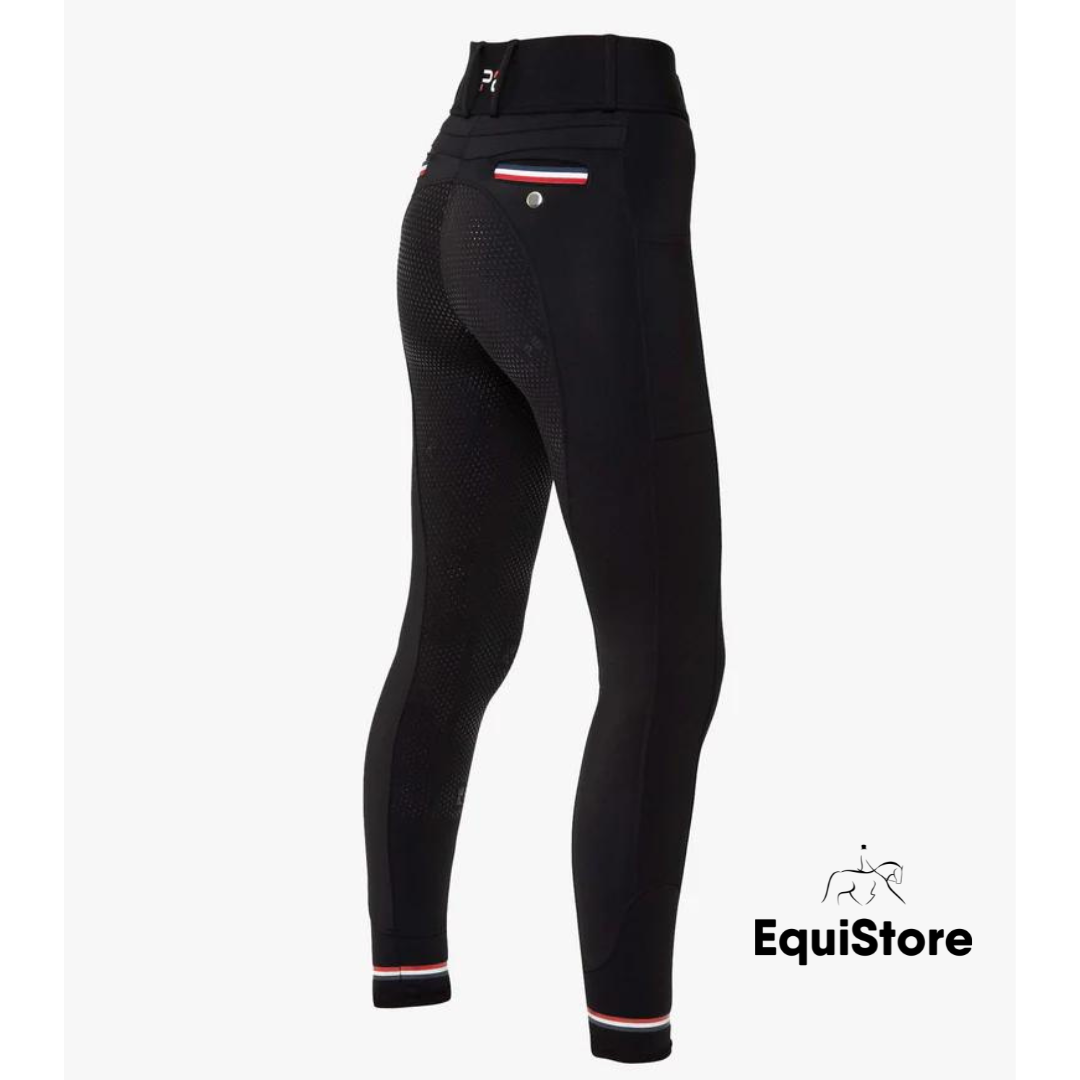 Premier Equine Mirillo Ladies Full Seat Gel Riding Tights in black