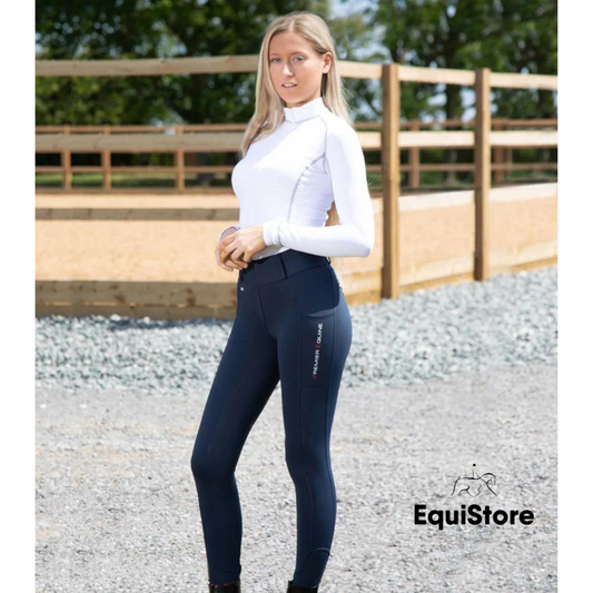 Premier Equine Mirillo Ladies Full Seat Gel Riding Tights - Navy