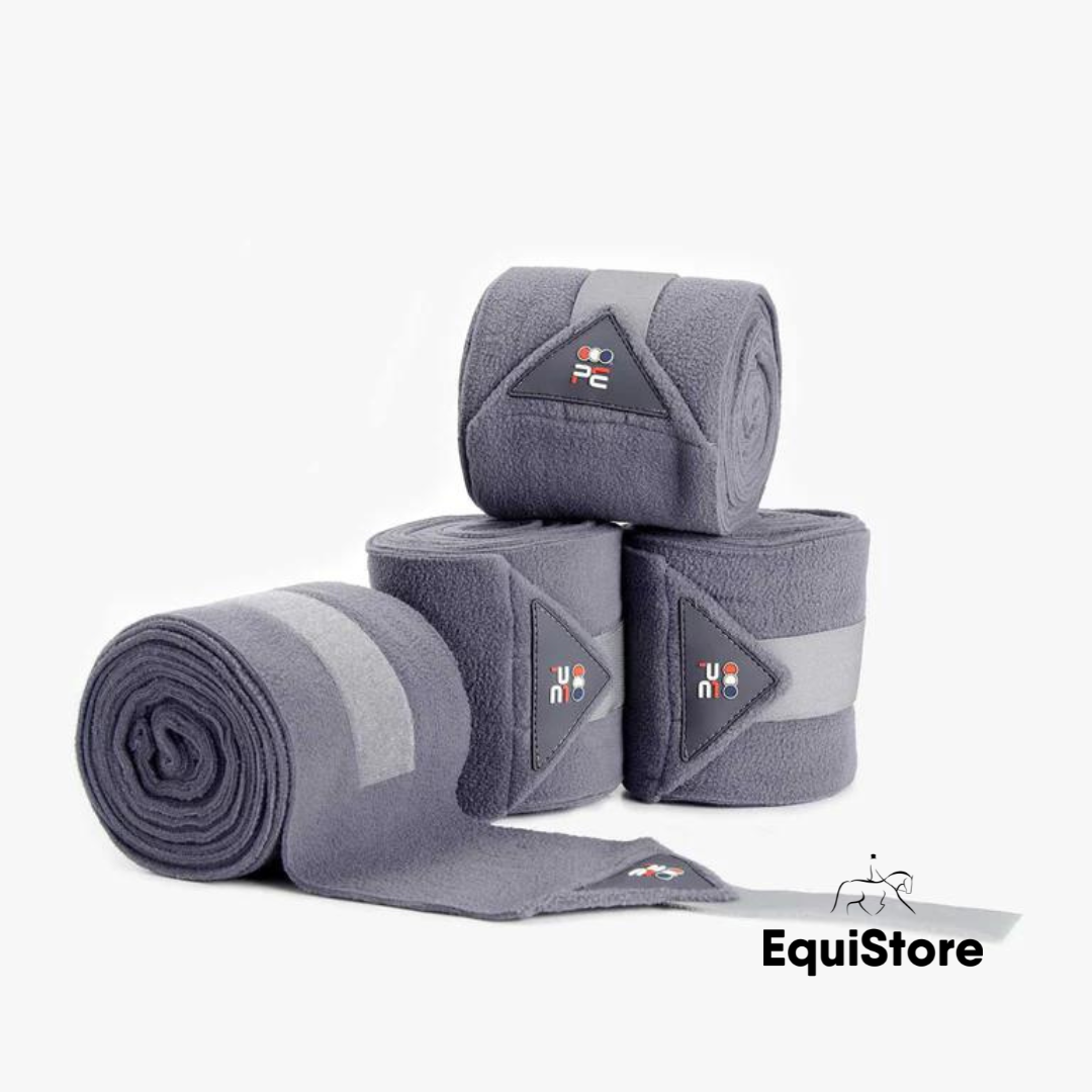 Premier Equine Horse Polo Fleece Bandages in the colour grey