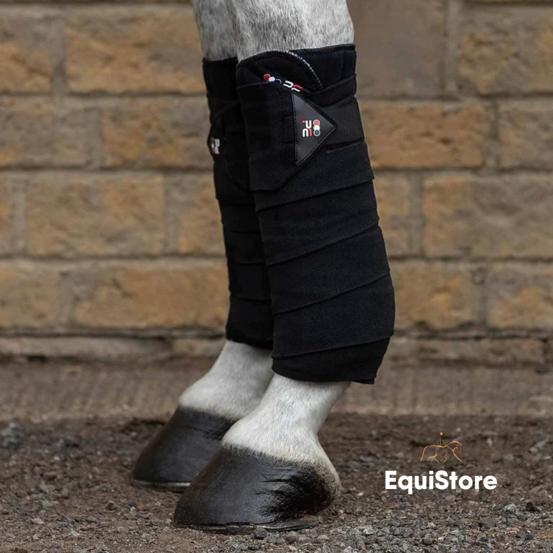 Premier Equine Horse Polo Fleece Bandages in the colour black