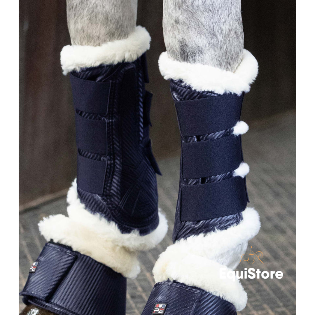 Premier Equine Techno Wool Brushing Boots in navy