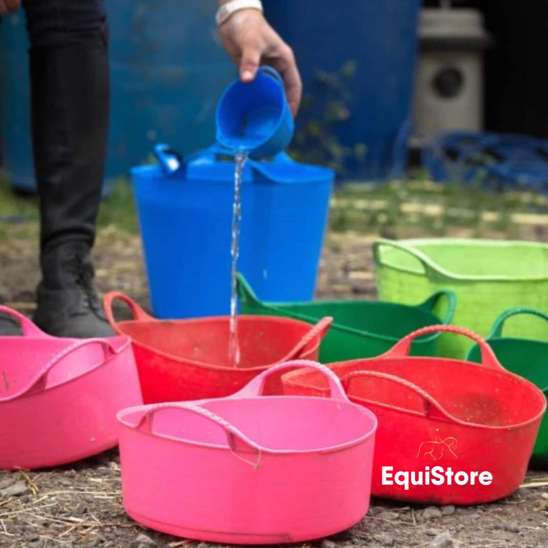 Red Gorilla Flexible Mini Shallow - 5L pony feeding bucket in various colours