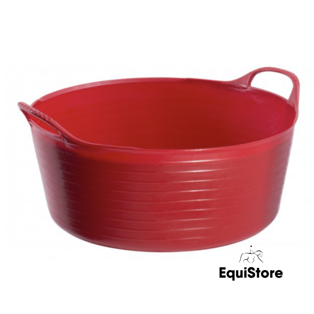 Flexible Small Shallow - 15L horse feed bucket in red