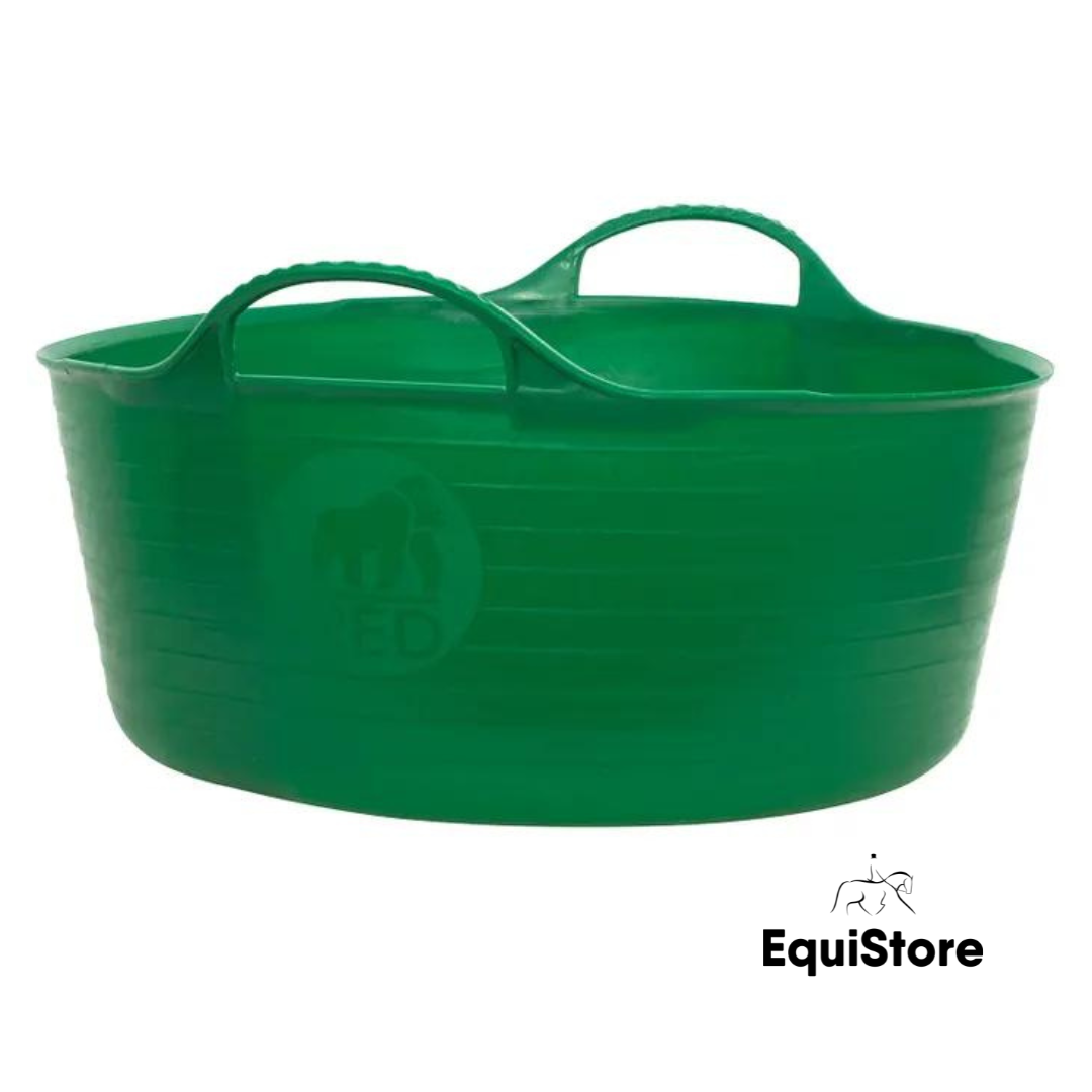 Flexible Small Shallow - 15L horse feed bucket in green 