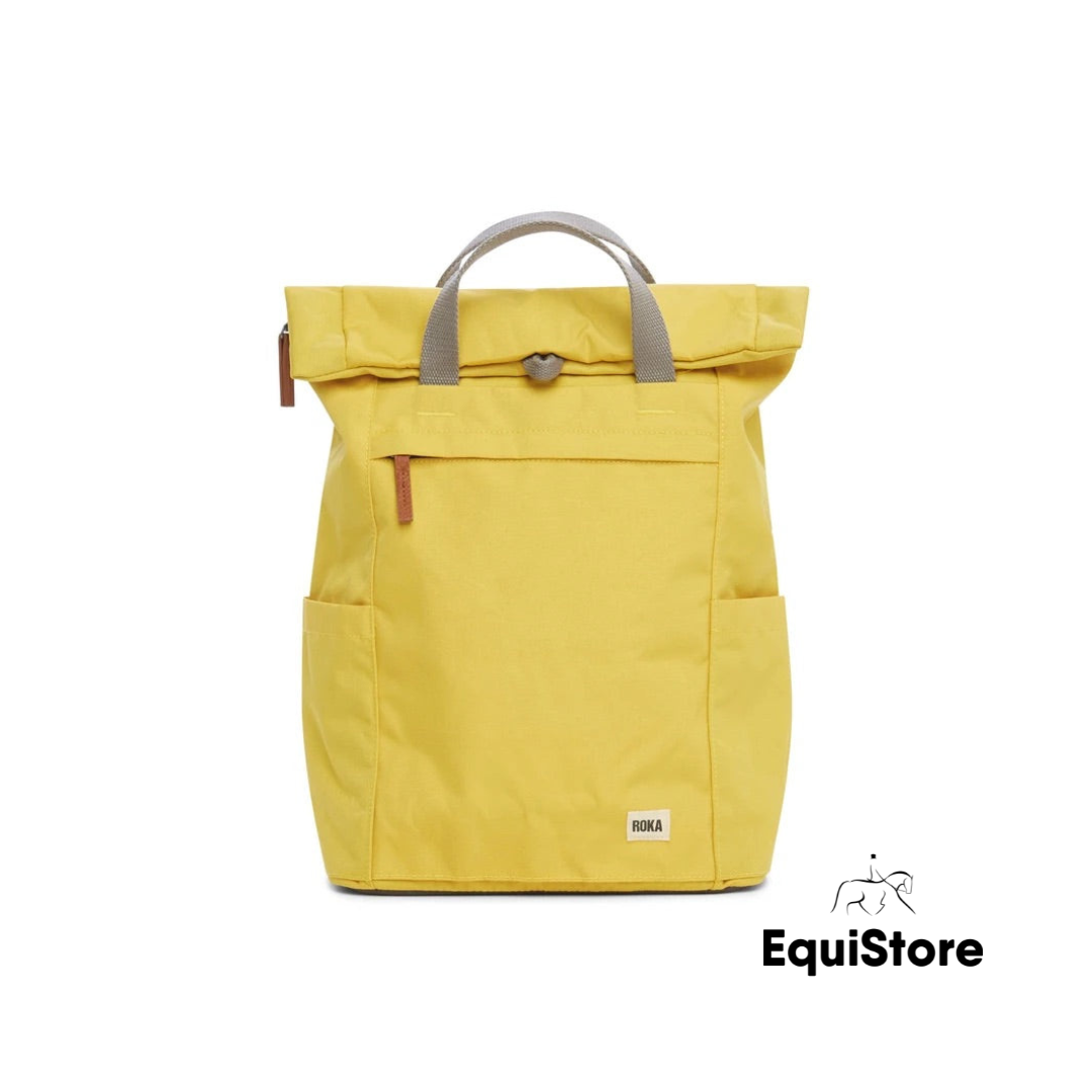 Roka London - Finchley A Sustainable Canvas Backpack in lemon