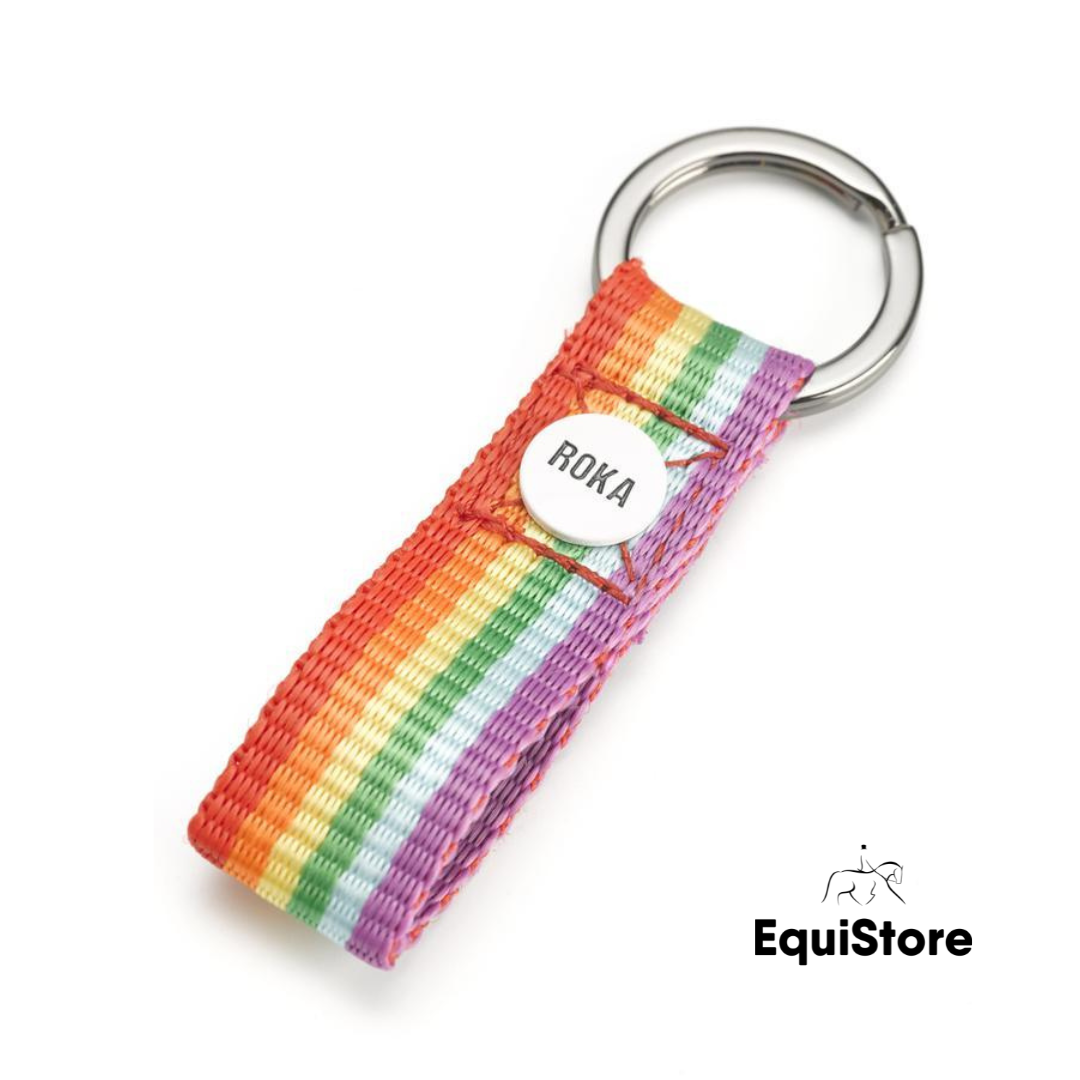 Roka London Portland Keyring in a rainbow pride colour. 
