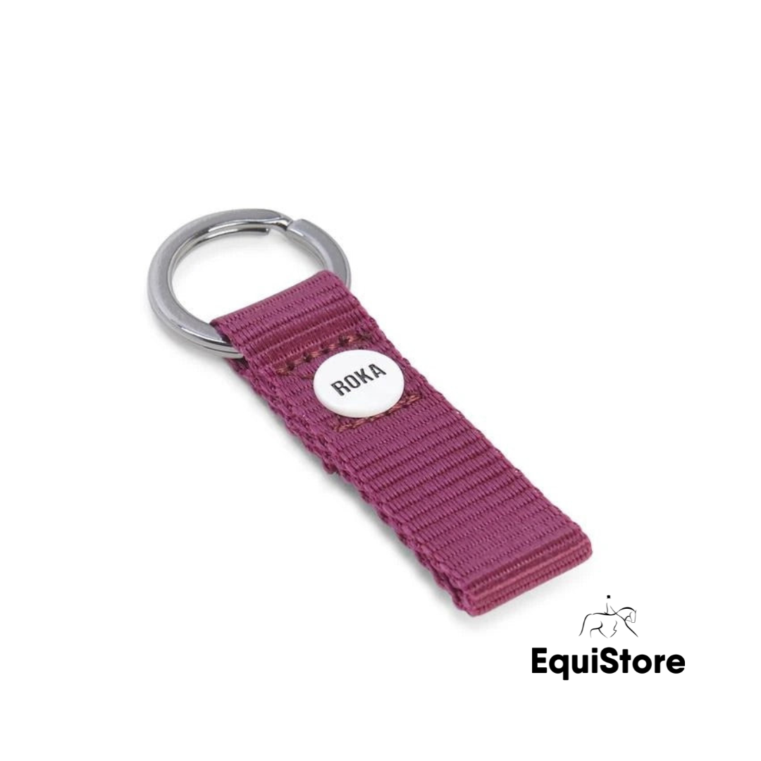 Roka London Portland Keyring in a plum colour. 