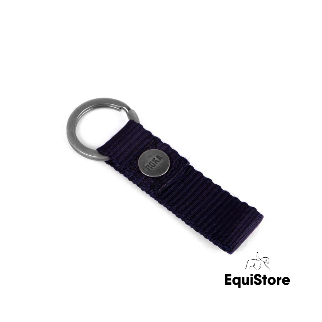 Roka London Portland Keyring in the colour black.