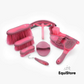 Premier Equine Soft-Touch Horse Grooming Kit Set  with 9 Pieces in wine and fuchsia 