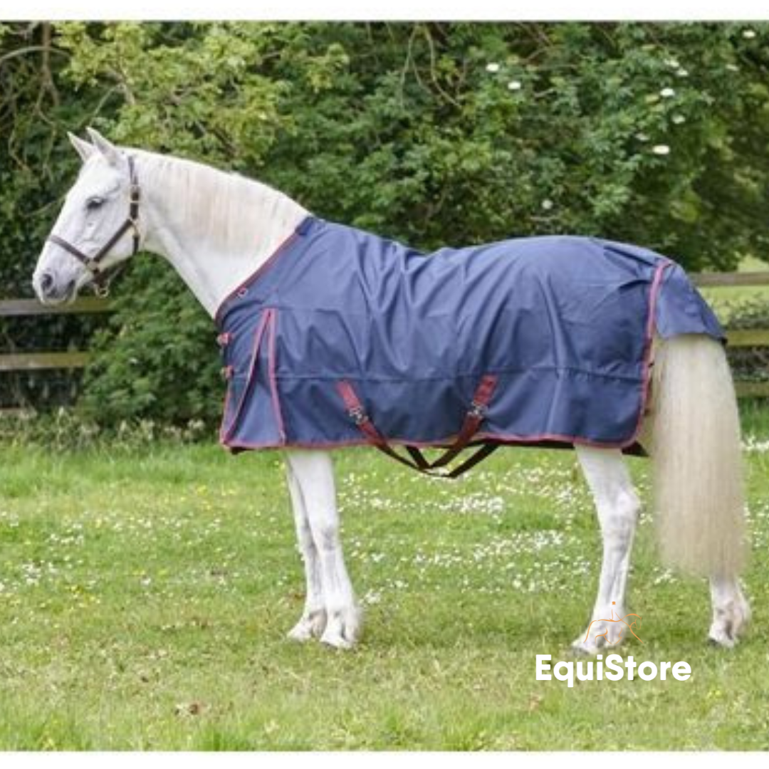 Turfmasters Lightweight Turnout Rug - Navy/Burgundy