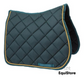 Turfmasters Piped Saddle Pad - Full in green and gold 