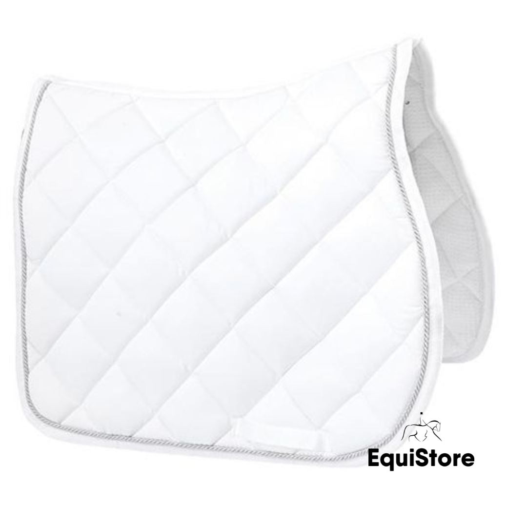 Turfmasters Piped Saddle Pad - Full in white and silver