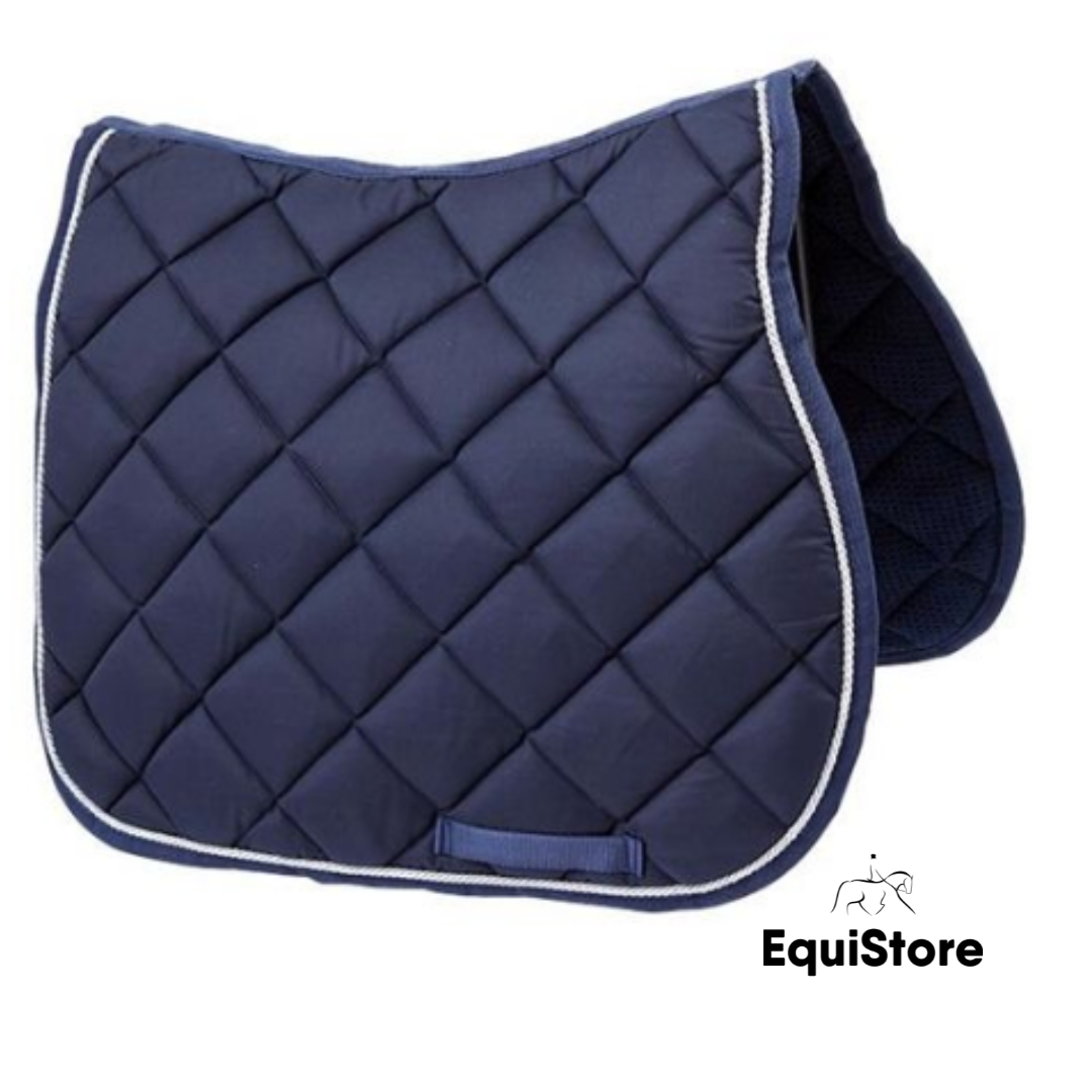 Turfmasters Piped Saddle Pad - Full in navy and silver