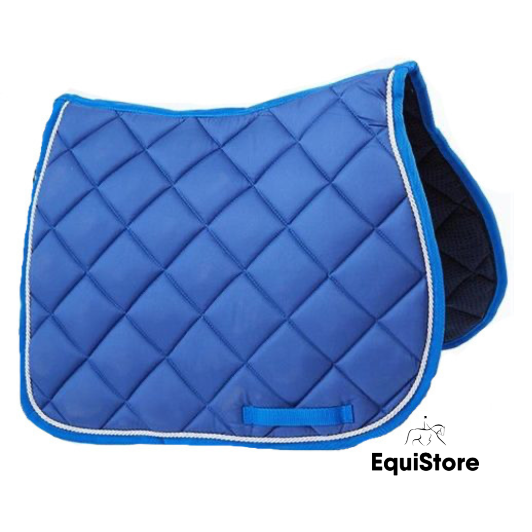 Turfmasters Piped Saddle Pad - Full in royal blue and silver