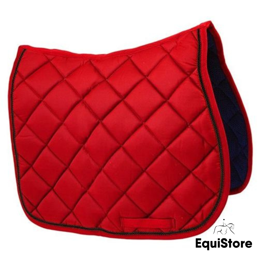 Turfmasters Piped Saddle Pad - Full in red and black