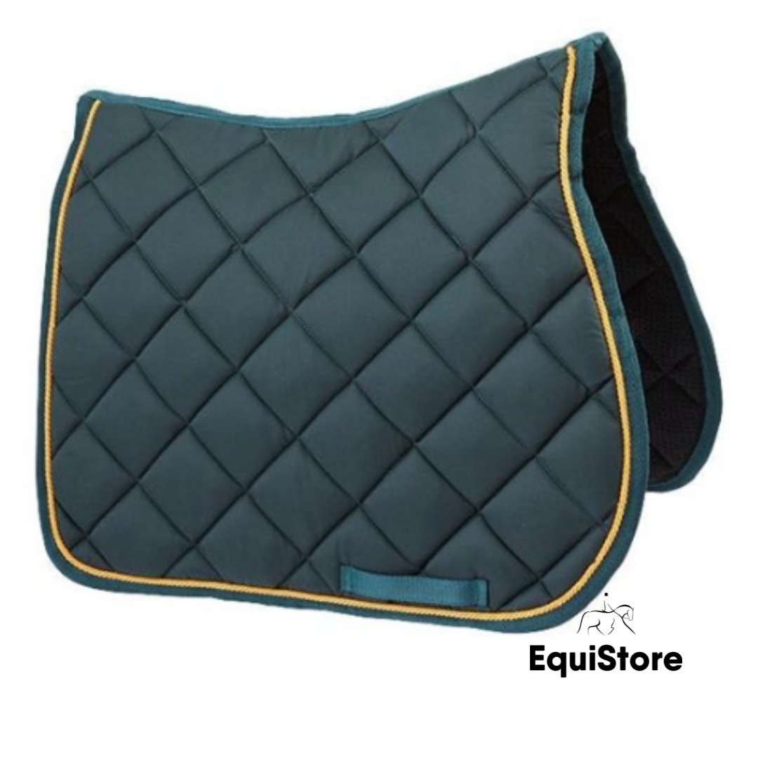 Turfmasters Piped Saddle Pad - Pony in green and gold