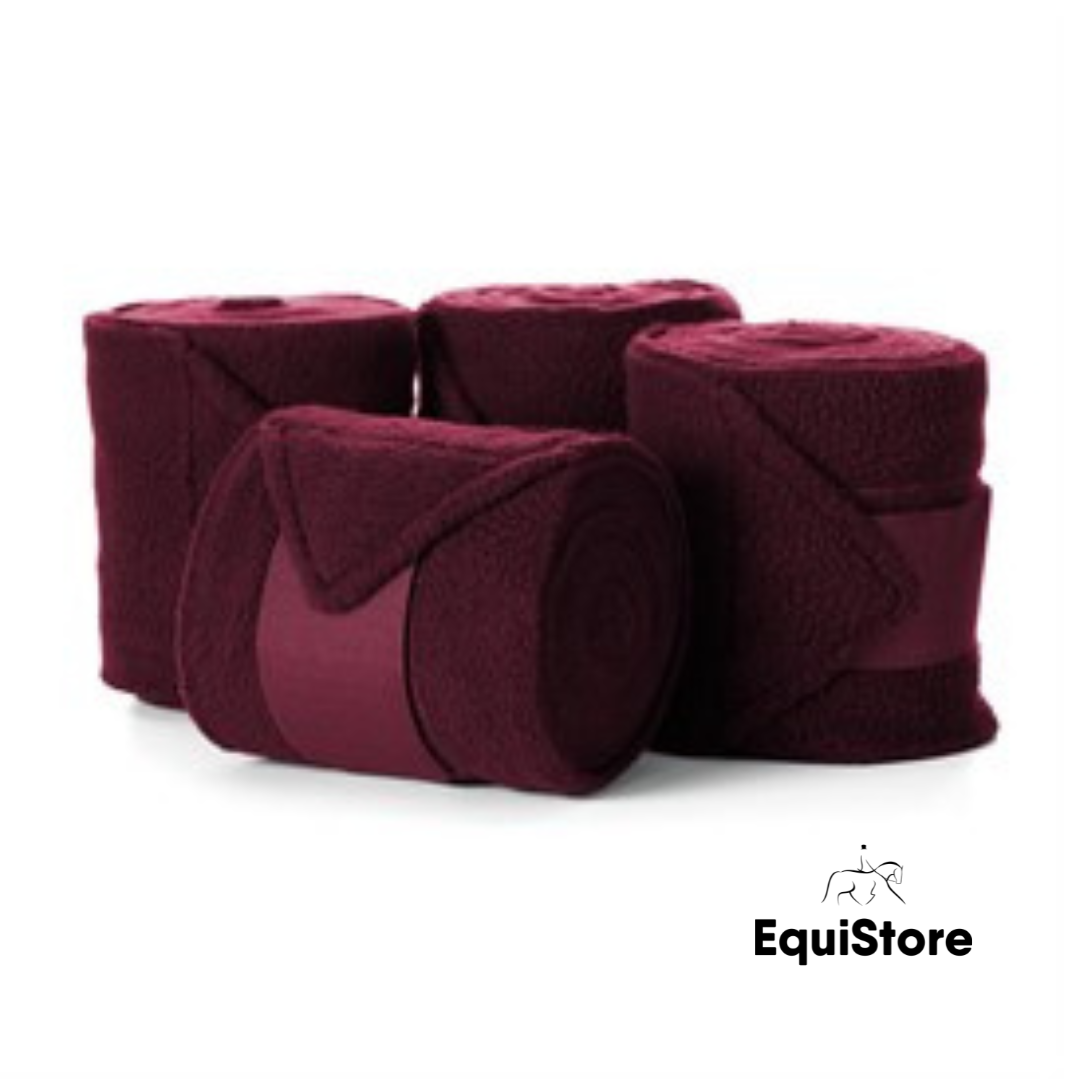 Turfmasters Polo Bandages in a pack of 4’s, for horses, in burgundy