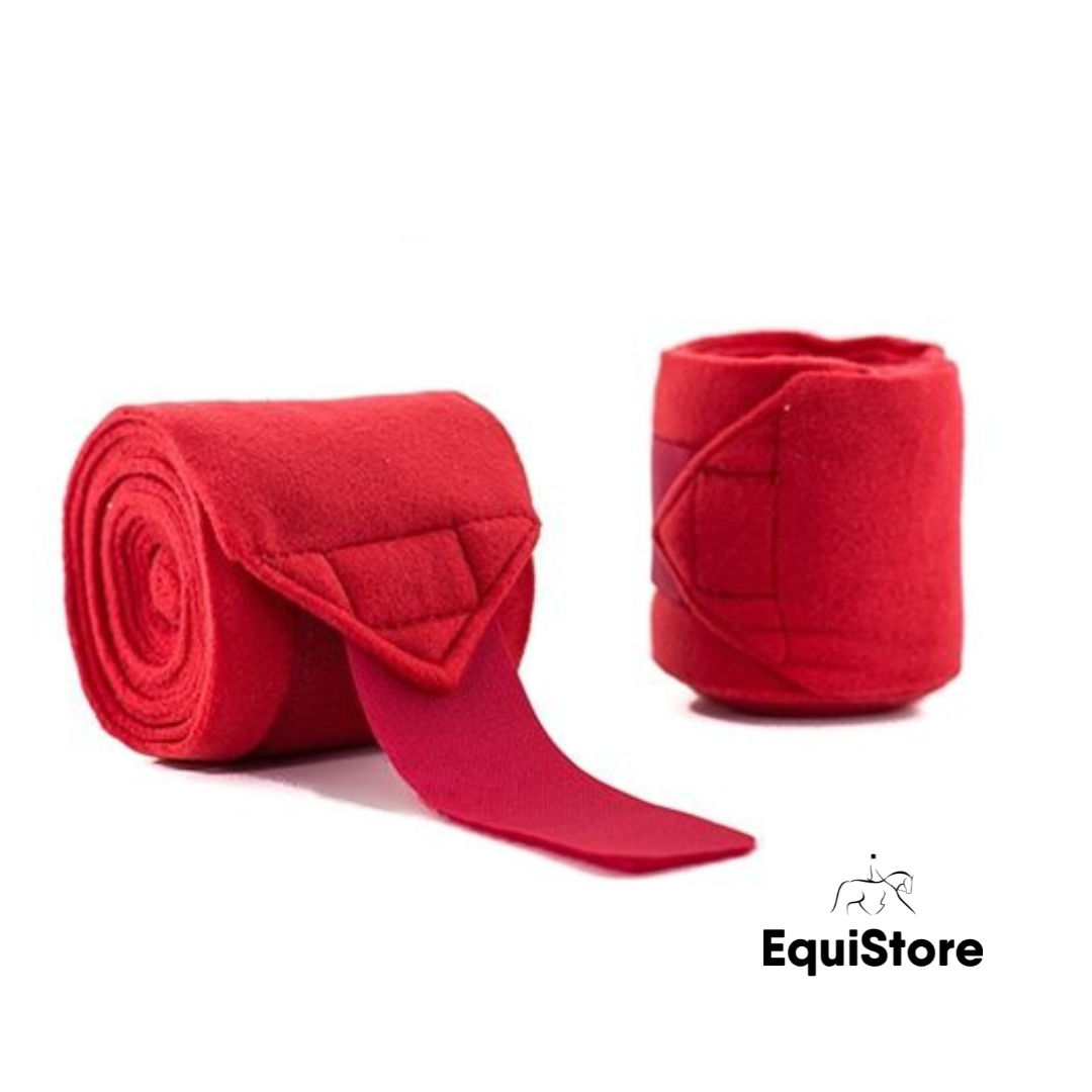 Turfmasters Polo Bandages in a pack of 4’s, for horses, in red