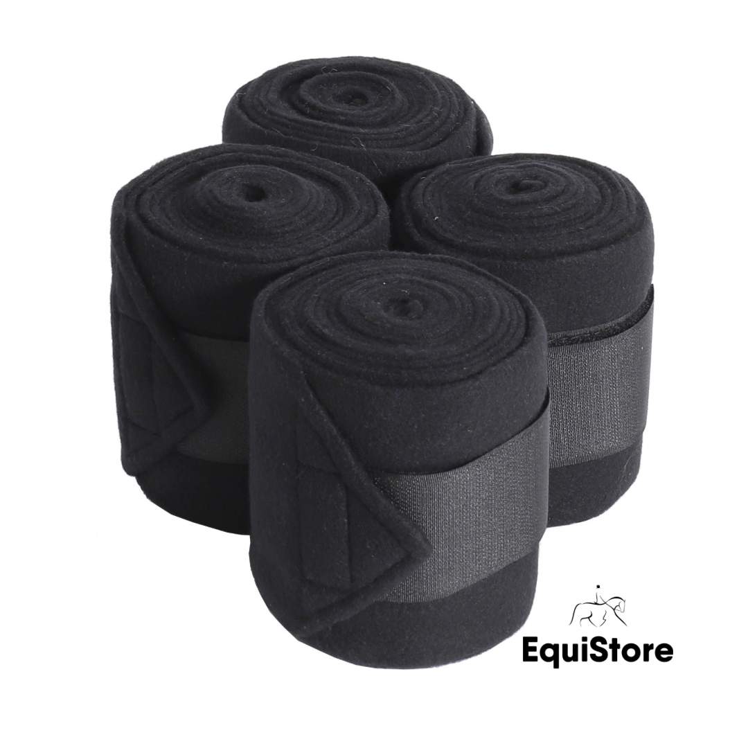 Turfmasters Polo Bandages in a pack of 4’s, for horses, in black
