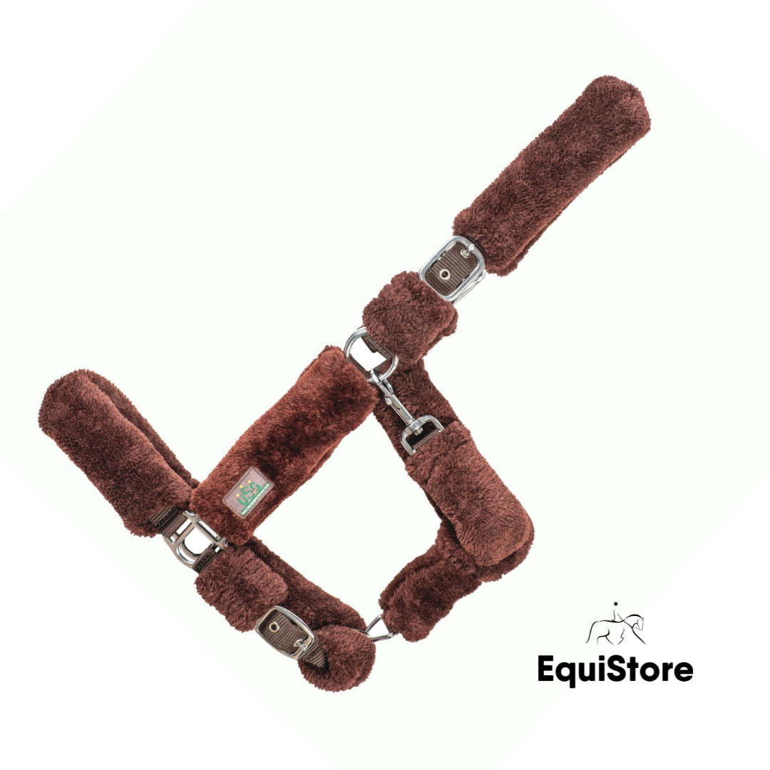 USG Fluffy Headcollar - Brown/Brown and very comfortable for your horse or pony